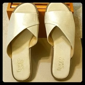 Gold Flat Franco Sarto Studded sandals